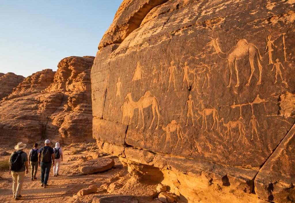 صورة توضيحية لفكرة رحلة نقوش جبة الصخرية